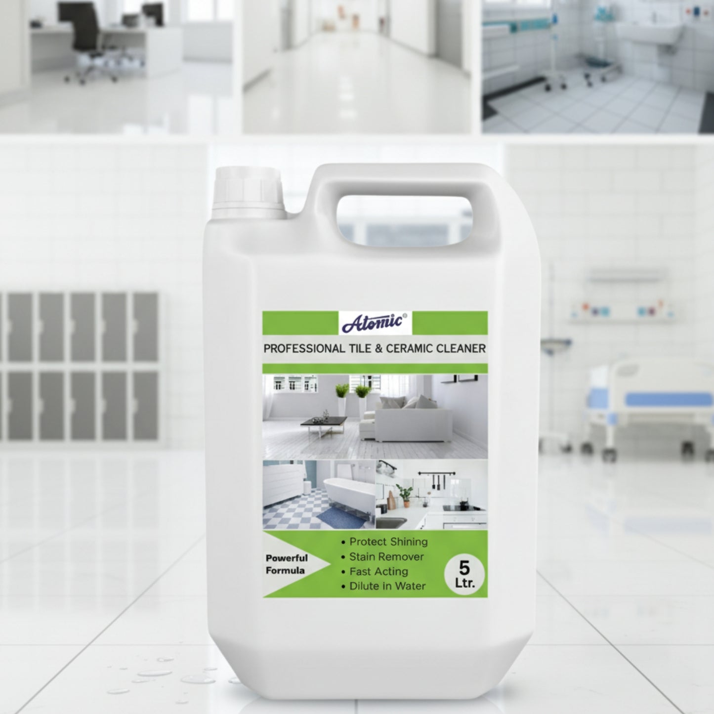 ATOMIC Tile Cleaner – 5 Ltr | Powerful Stain Removal for Spotless, Shining Tiles