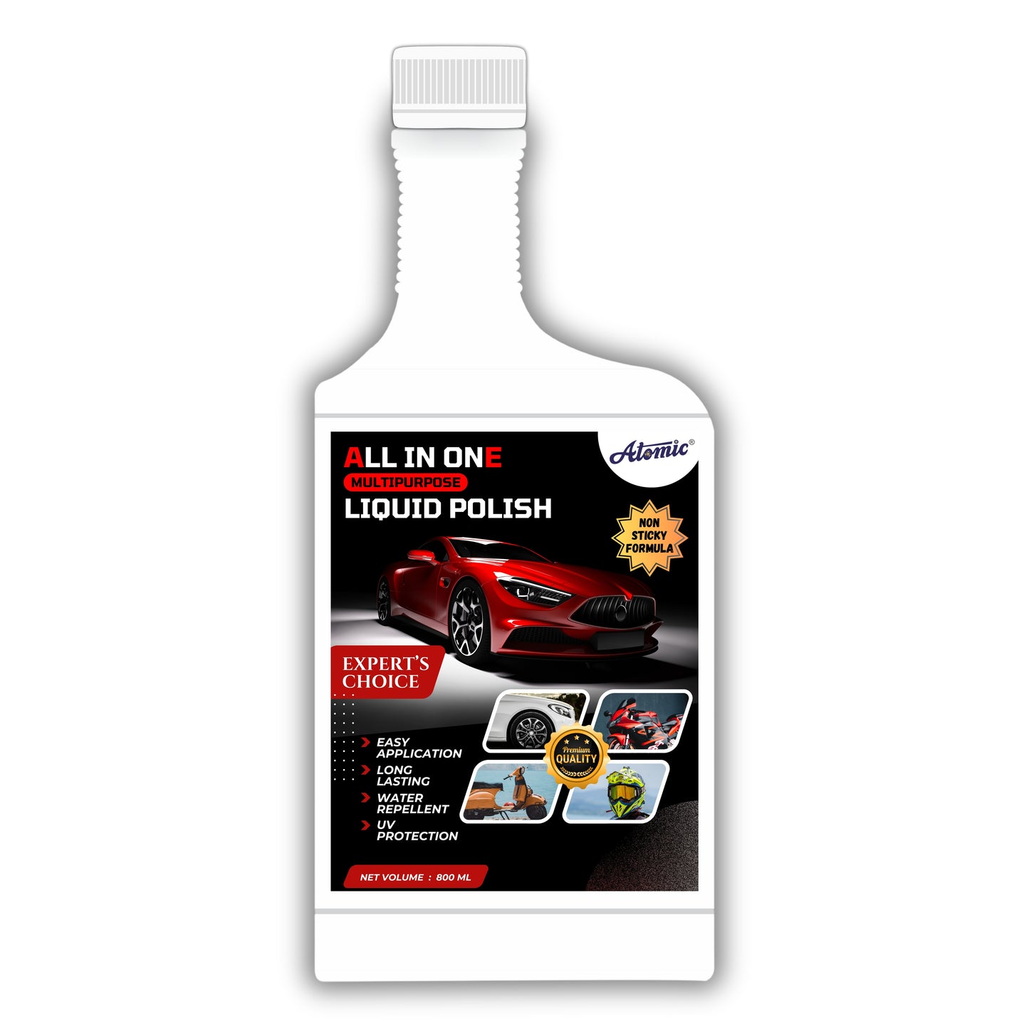 Atomic Professional Car polish Liquid – Extra Care, Extra Shine (800 ml)