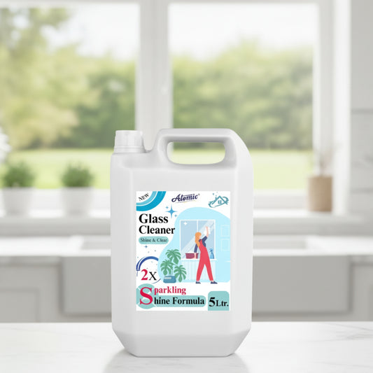 ATOMIC Glass Cleaner – 5 Ltr | Crystal Clear Shine with Streak-Free Cleaning