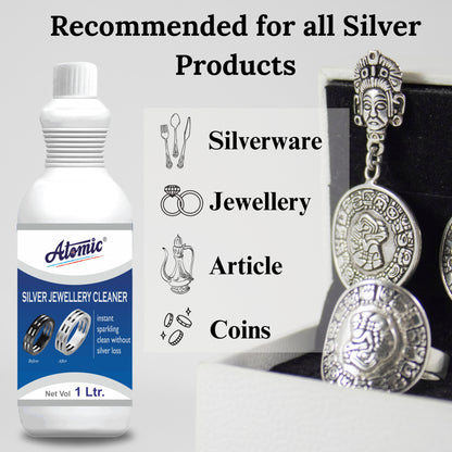Atomic Silver Jewellery Cleaner 1 Litre – Instant Sparkling Clean Without Silver Loss
