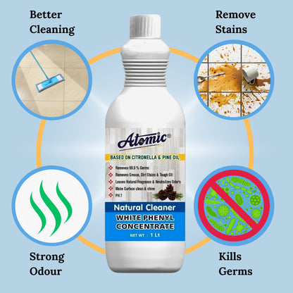 Atomic White Phenyl Concentrate 1 Litre – Natural Floor Cleaner with Germ Protection