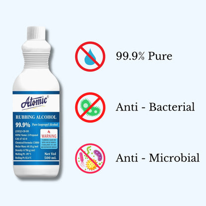 Atomic Rubbing Alcohol 99.9% Pure Isopropyl Alcohol – 500 ml
