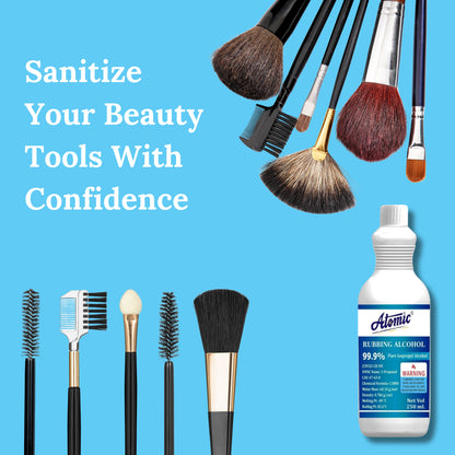 Atomic 99.9% Pure Isopropyl Alcohol (250ml) – Industrial Strength Sanitizer & Multi-Purpose Cleaner