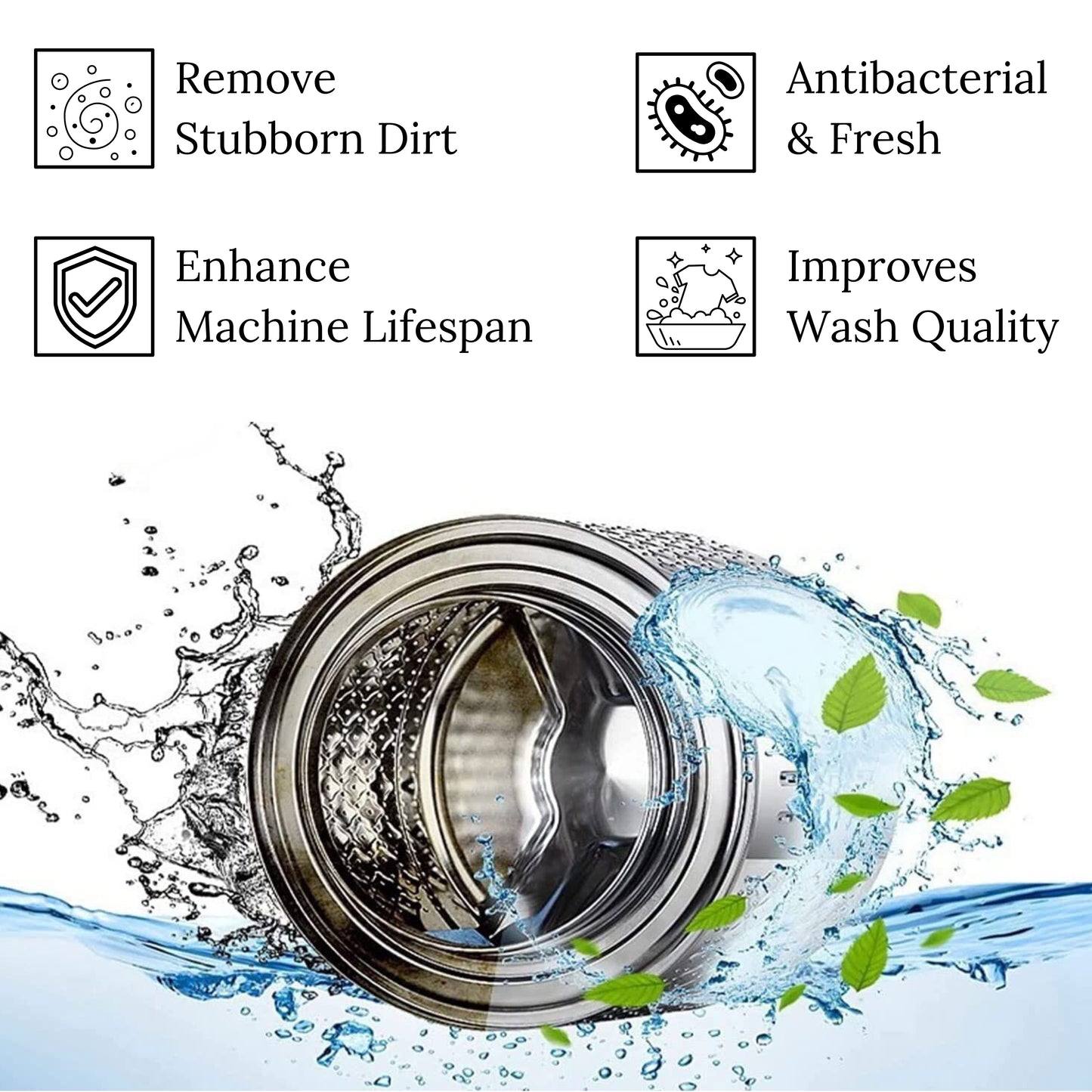 Atomic Washing Machine Cleaner Tablets (12 Count) – Deep Cleaning Oxy-Bleach & Enzyme Descaler