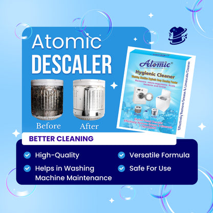 Atomic Descaler 150gm – Hygienic Washing Machine Cleaner & Limescale Remover (Deep Clean Formula)