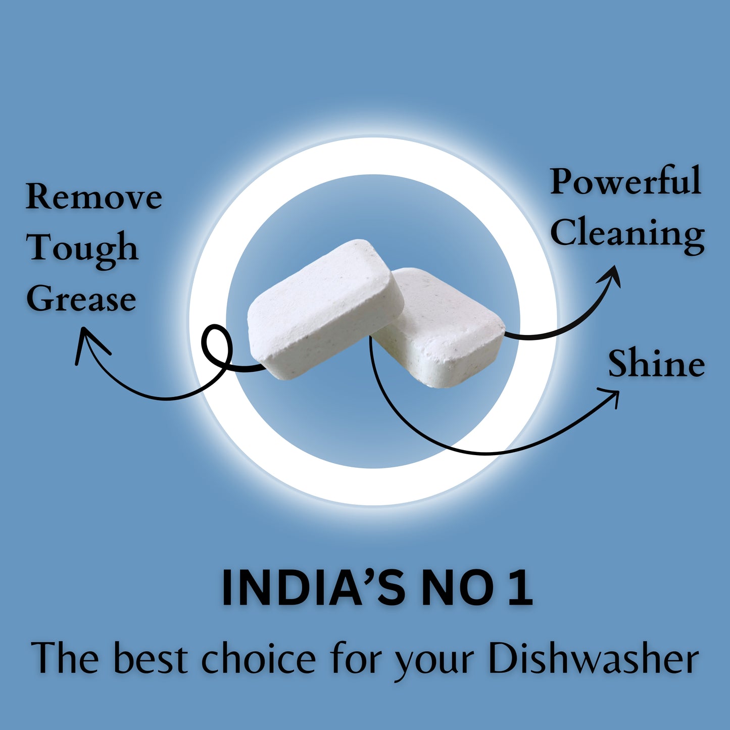 Dishwasher Detergent Tablets – Powerful Grease Removal for Indian Cooking (45 Tablets)
