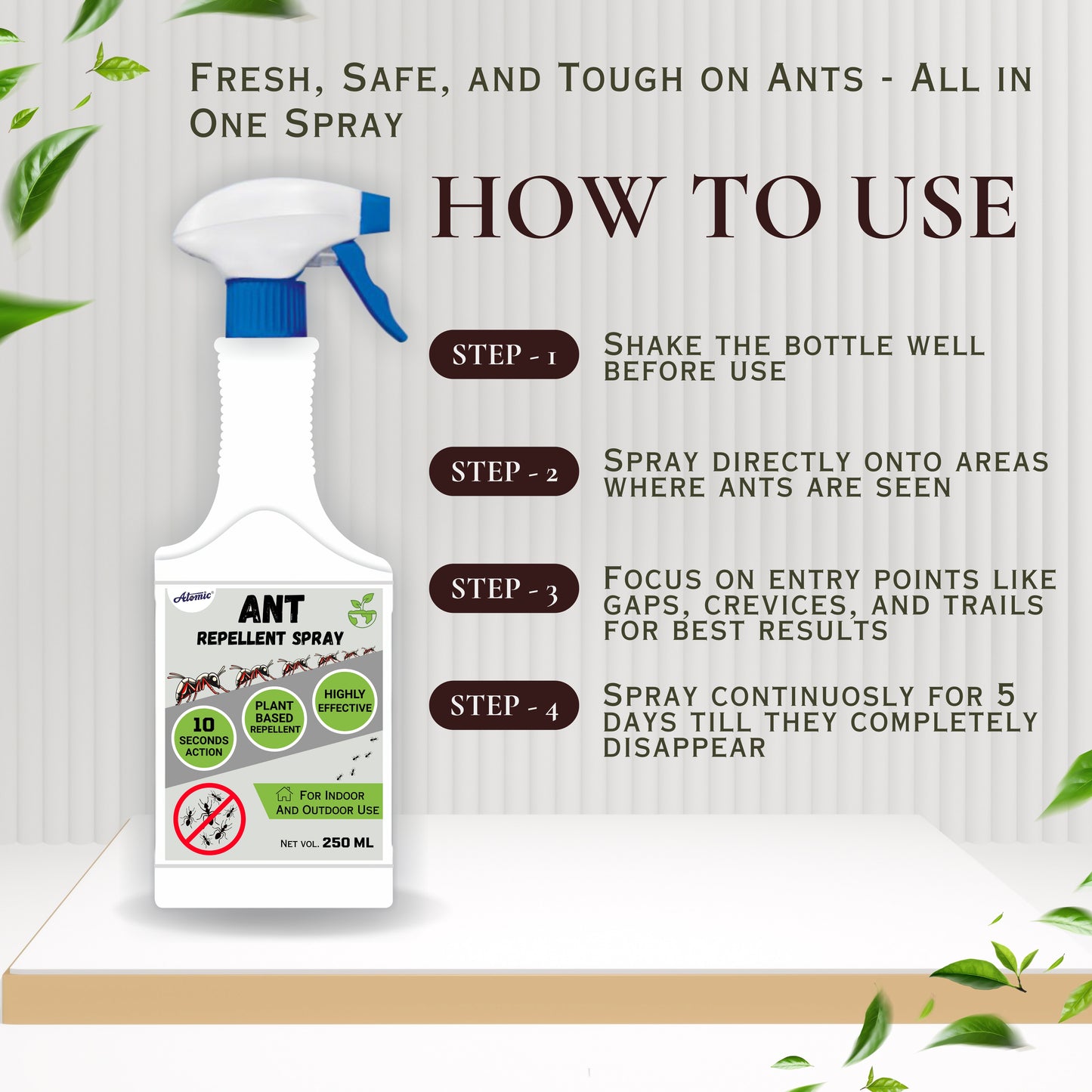 Ant Repellent Spray 250ml – Fast-Acting Protection Against Ants | Safe for Home Use
