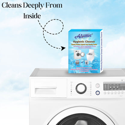 Atomic Hygienic Cleaner 300gm  – Washing Machine Deep Clean Descaler (Enzyme-Based Formula)