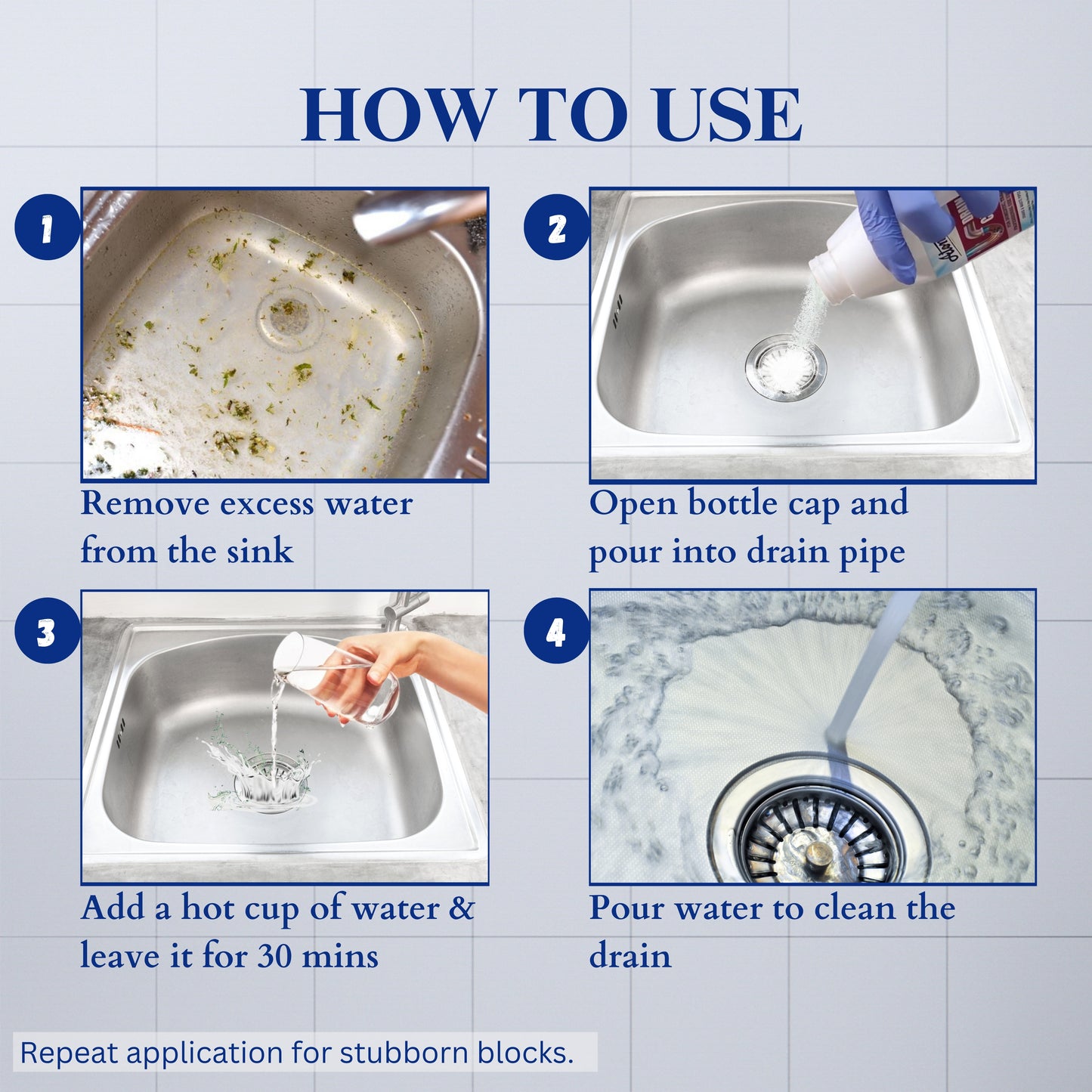 Atomic Heavy Duty Drain Cleaner (450g) – Professional Clog Remover & Pipe Opener