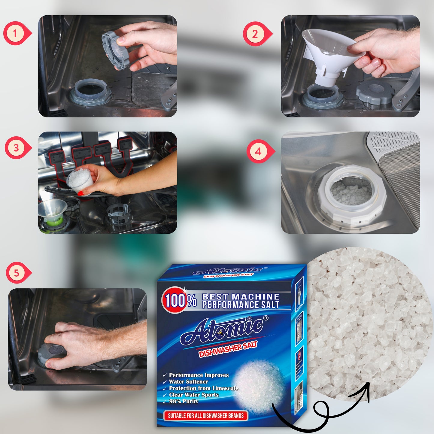 Dishwasher Salt – Water Softening Formula for Optimal Cleaning Performance