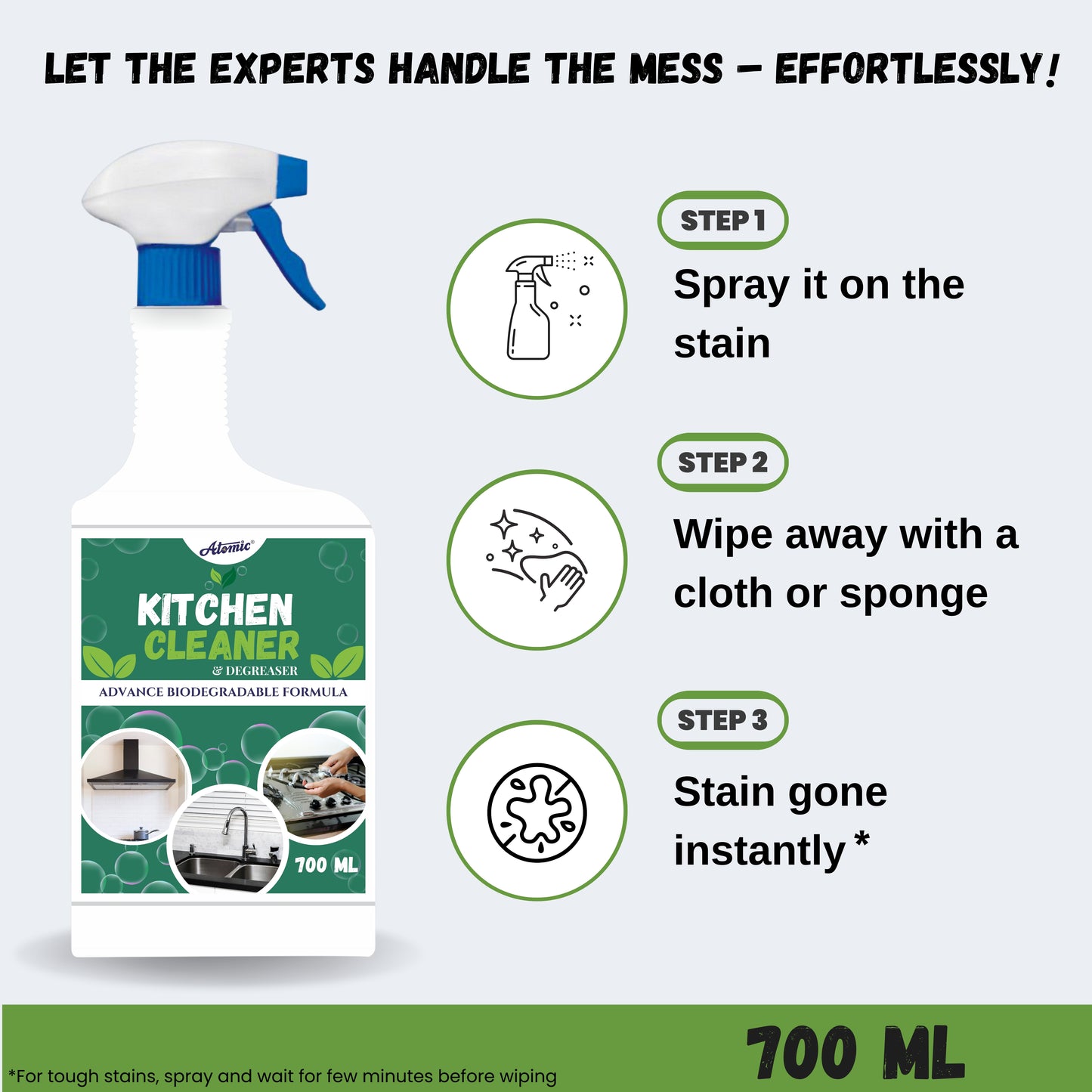 Atomic Kitchen Cleaner & Degreaser – Deep Grease Control for a Spotless Kitchen (700 ml)