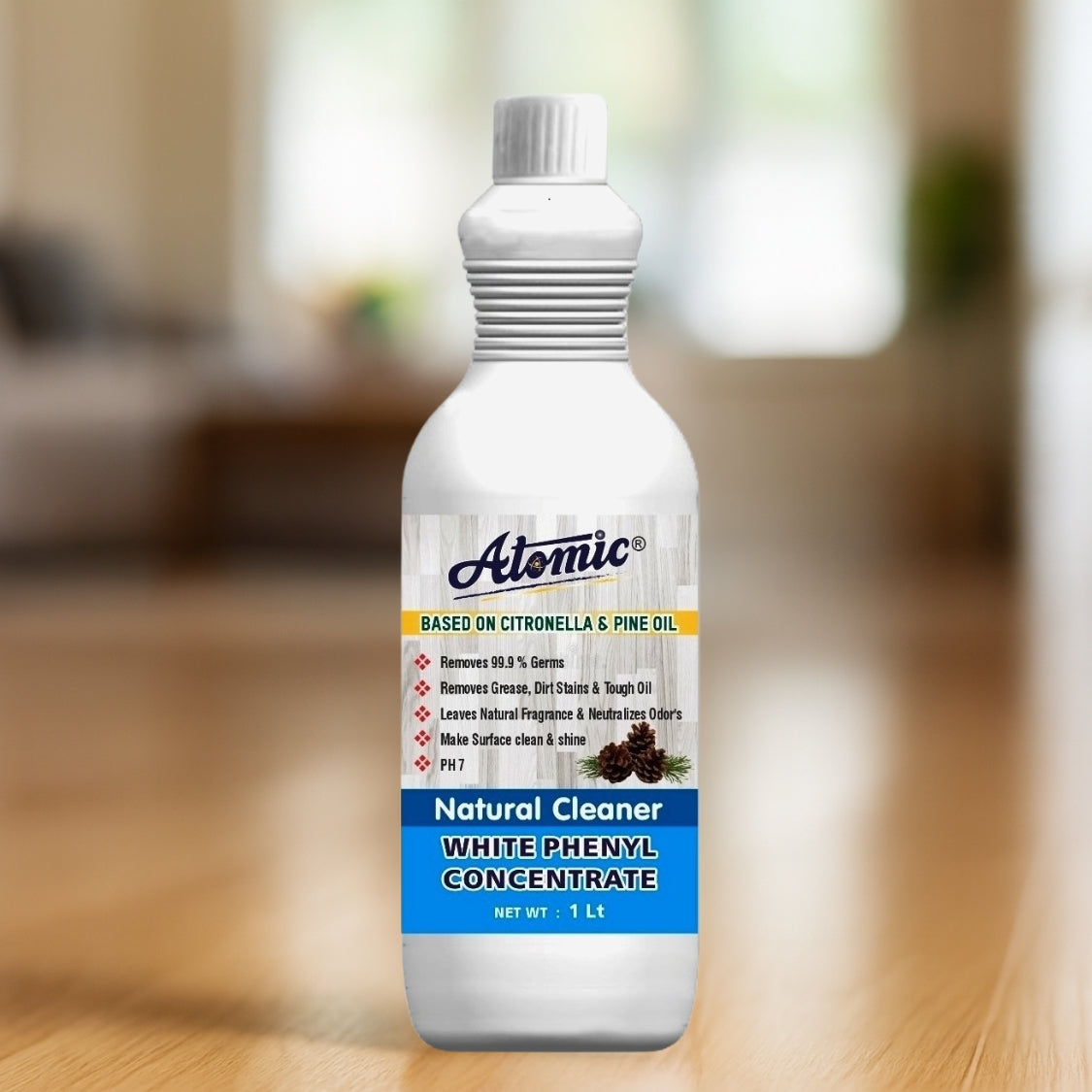 Atomic White Phenyl Concentrate 1 Litre – Natural Floor Cleaner with Germ Protection